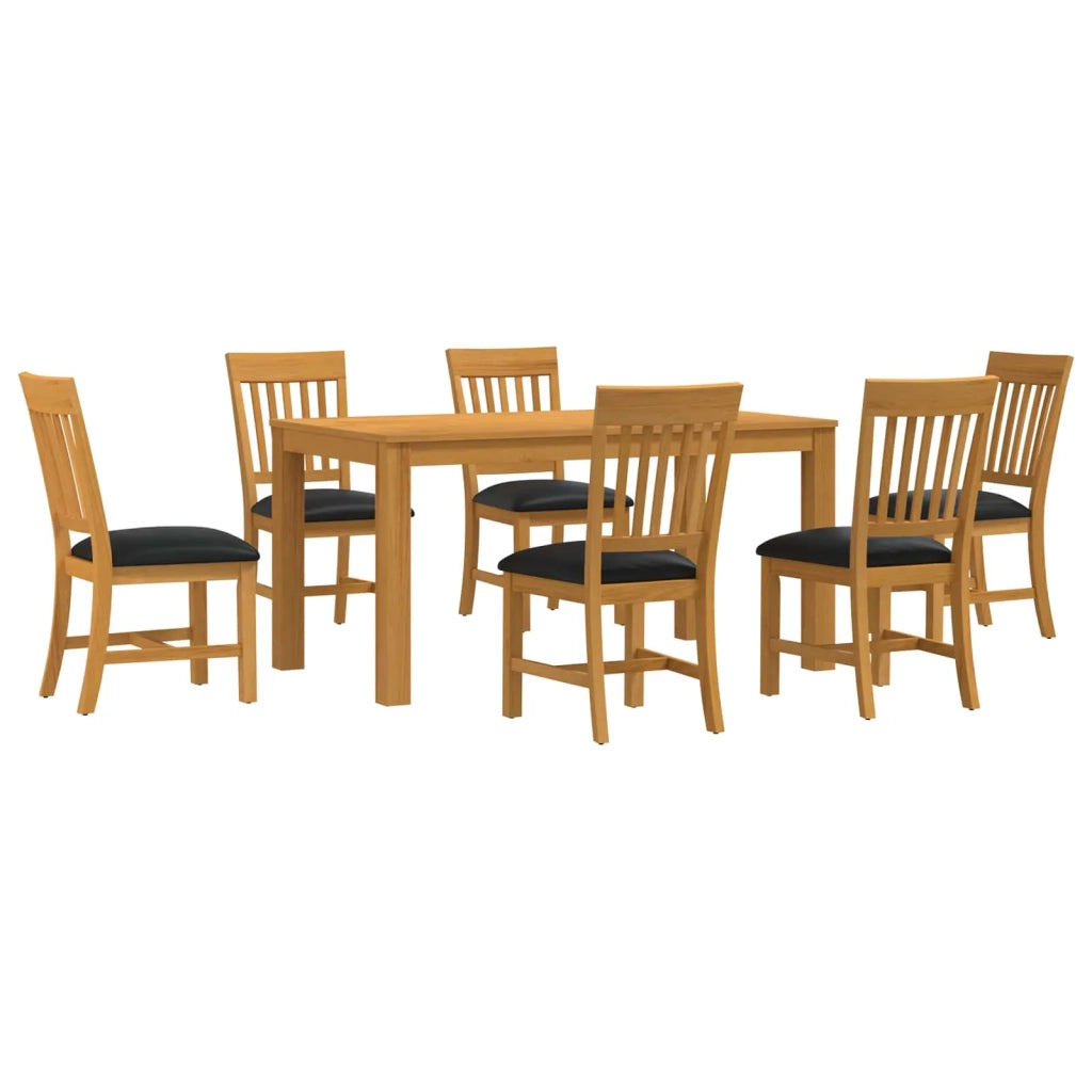 Set da pranzo 7 pz Nero Legno di Quercia Massello 3430370