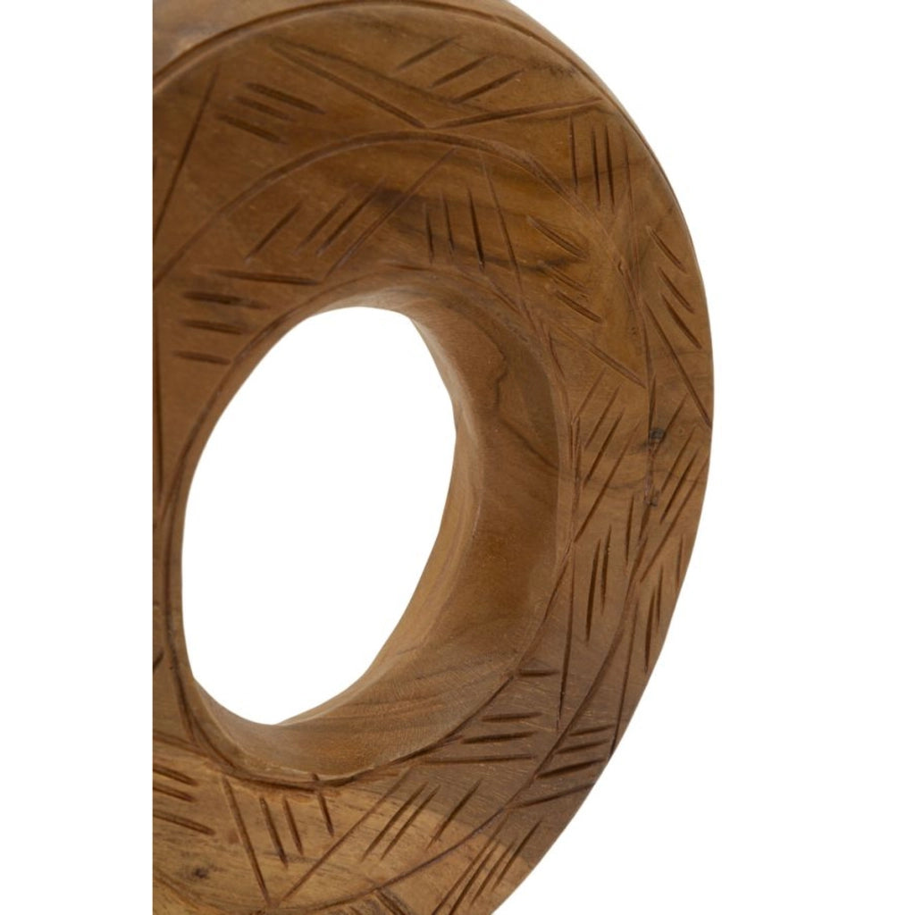 Scultura Cerchi 38, Marrone, Legno, 20x10x28 cm