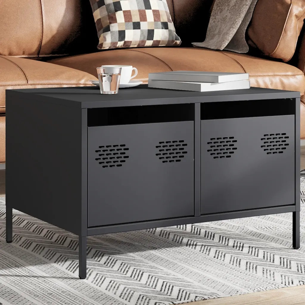 Mobile TV Antracite 68x50x43,5 cm in Acciaio Laminato a Freddo