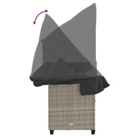 Lettino con Baldacchino e Cuscini Grigio Chiaro in Polyrattan 368340