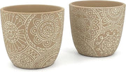 Pianta decorata in terracotta per interni ed esterni - terrazza e giardino - Box per piante (2 pezzi)