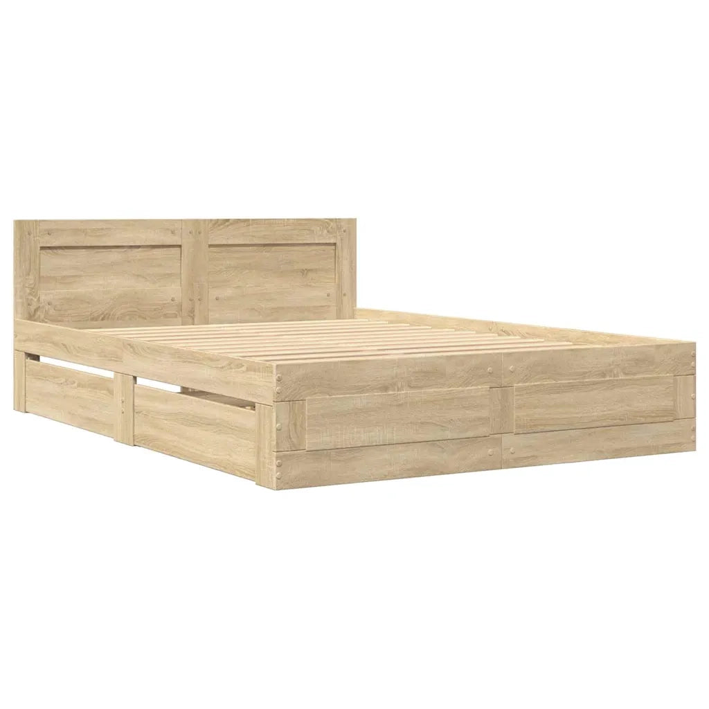 Struttura del letto 2 pcs Sonoma 137 x 188 cm Legno multistrato 3402854