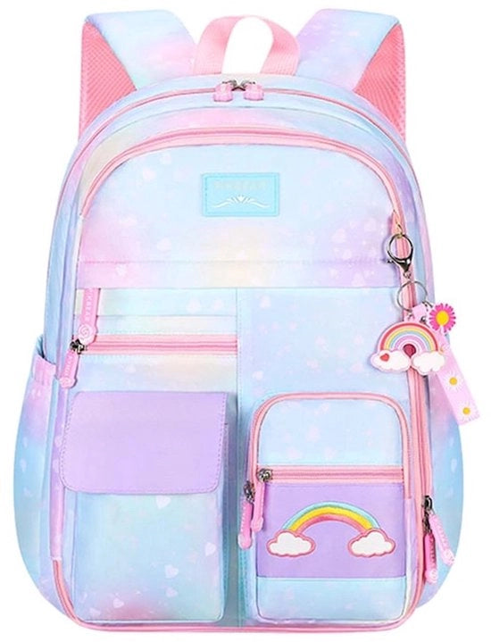 Borsa da scuola elegante, zaino quotidiano stile, blu, 45 x 32 x 18 cm
