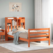 Letto Libreria senza Materasso Marrone Cera 75x190 cm in Pino 3321948