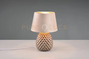 ARIANA LAMPADA DA TAVOLO CERAMICA CON PARALUME EFFETTO VELLUTO SABBIA H. 35CM 1 LUCE ATTACCO E27