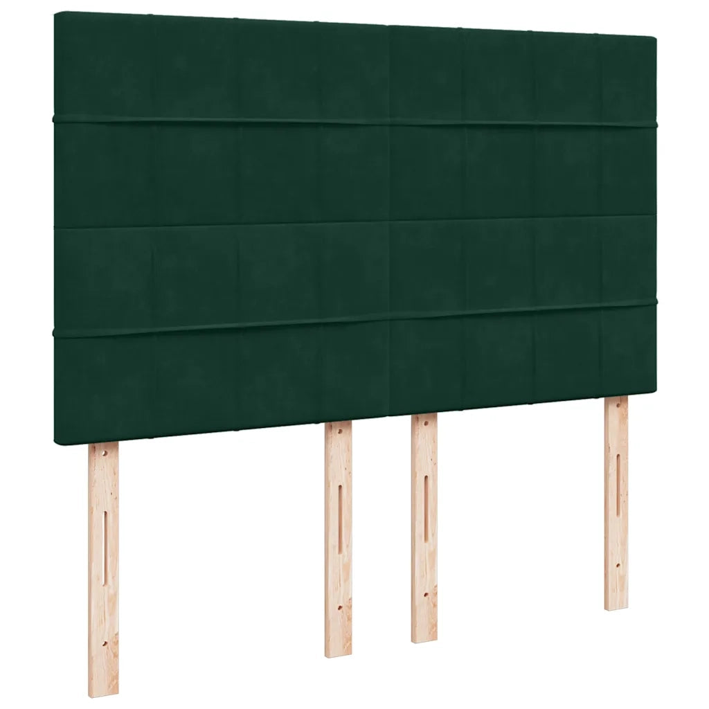 Giroletto a Molle con Materasso Verde Scuro 160x200 cm Velluto 3290957