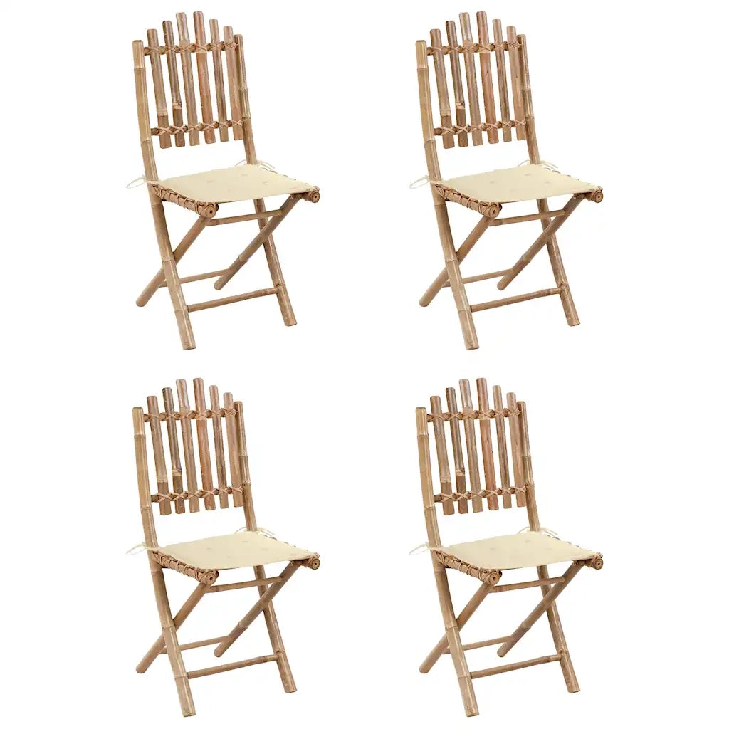 Set da Pranzo da Giardino 5 pz Pieghevole con Cuscini in BambÃ¹ cod mxl 41261