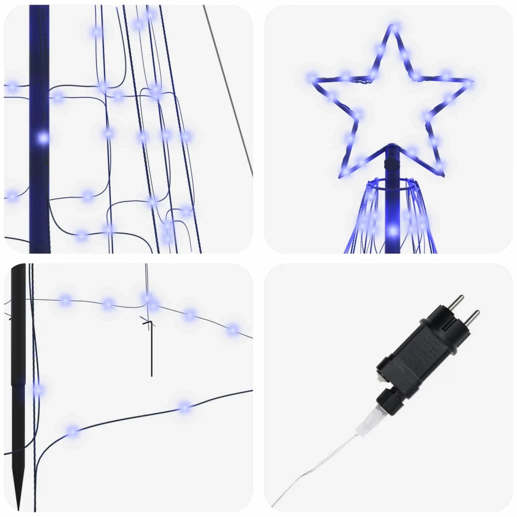 Albero di Natale LED con picchetti per il terreno Blu 400 cm 42018756