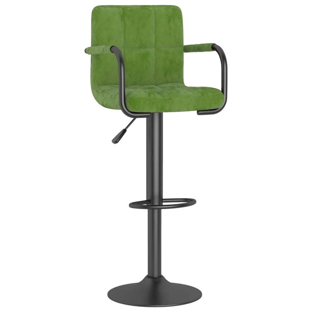 vidaXL Sgabelli da Bar 2 pz Verde Chiaro in Velluto