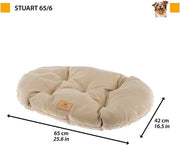 Cuscino per cani e gatti - Omkeerabile - Lavabile - 1 pezzo - Beige - Tela e velluto - 65x60 cm