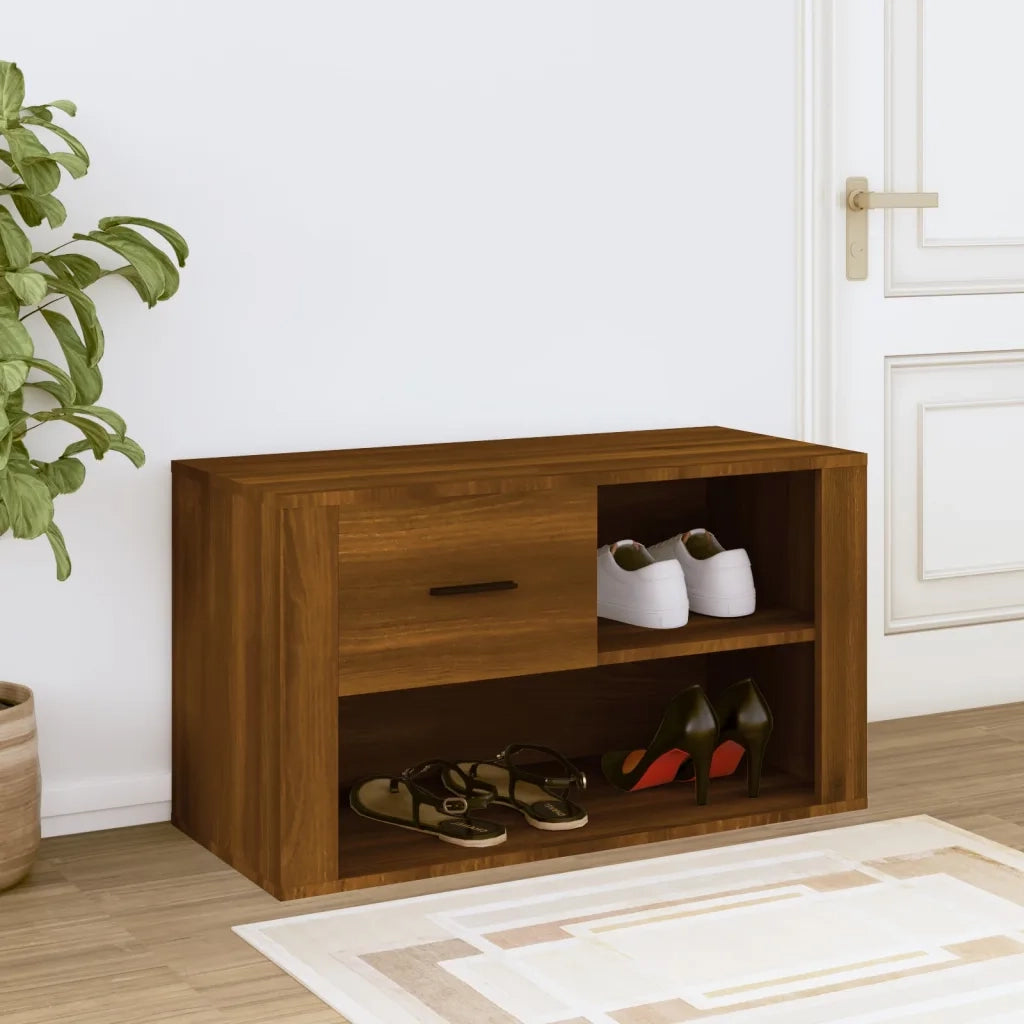 Scarpiera-Scaffale per scarpe Rovere Marrone 80x35x45 cm in Legno Multistrato