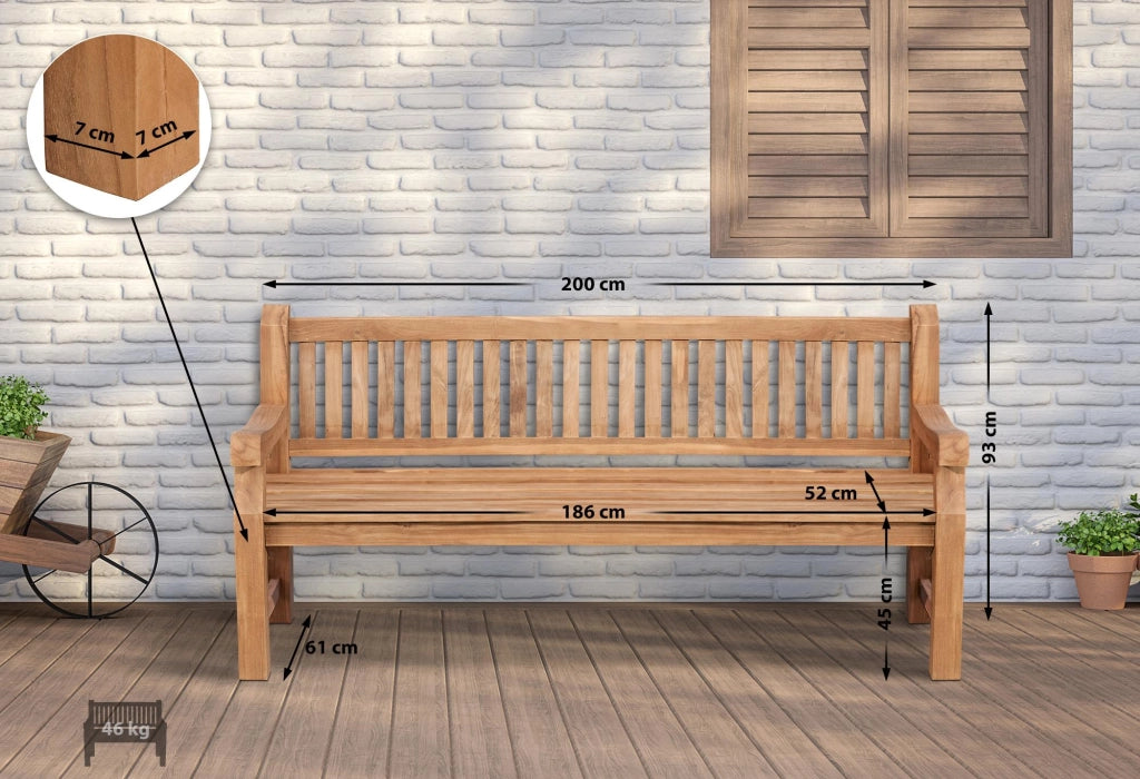 Teakbank Jackson V2 200 cm