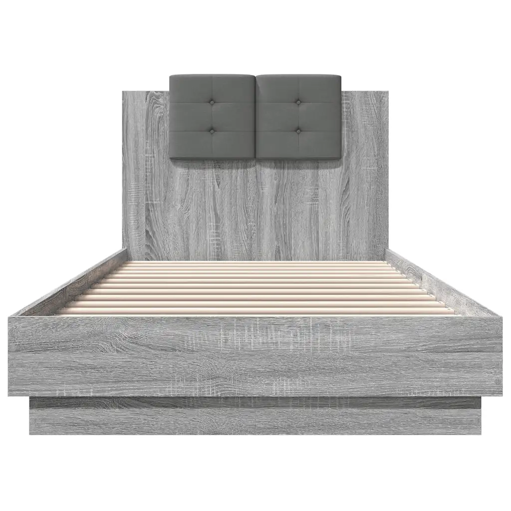 Giroletto con Testiera Grigio Sonoma 90x200cm Legno Multistrato 3209945