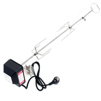Girarrosto da barbecue 82 cm 230 V, Spiedo in acciaio inox con 2 forchettoni carne