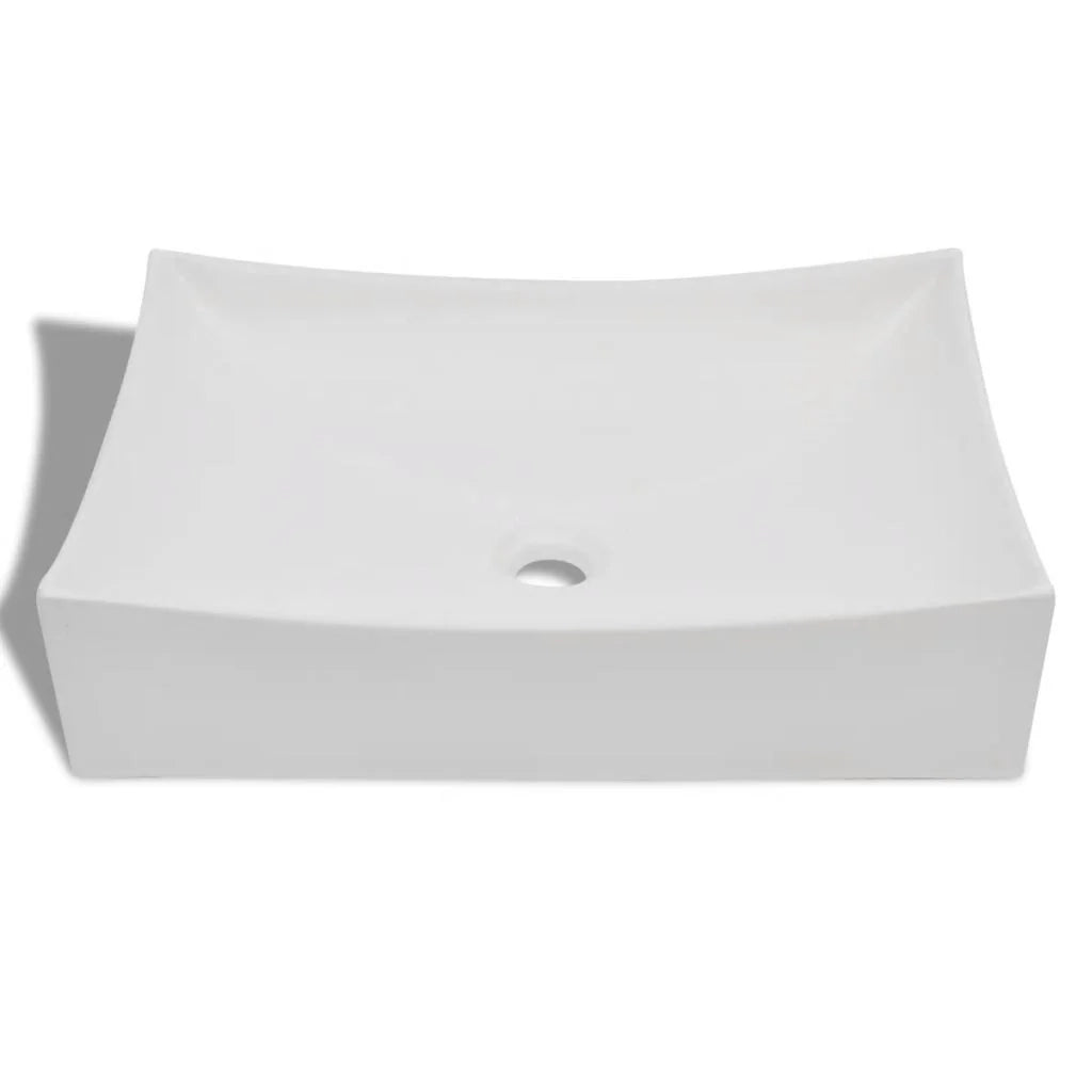 Lavandino da bagno in ceramica lavabo lavabo 65,5 x 39 cm bianco lucido 02_0002493