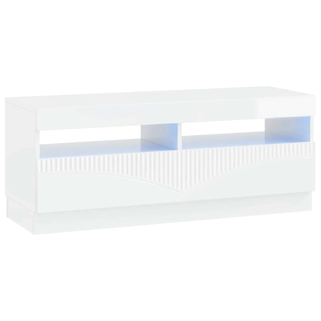 Mobile TV LED a 5 pezzi Bianco Lucido Legno ingegnerizzato 3416843