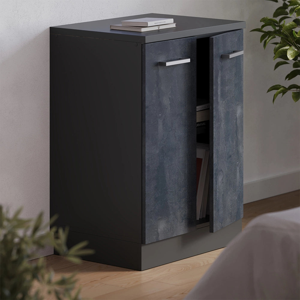 Mobile per mansarda Rion Calce nera/Antracite 60 x 83.8 cm senza inclinazione con 2 ante Vicco