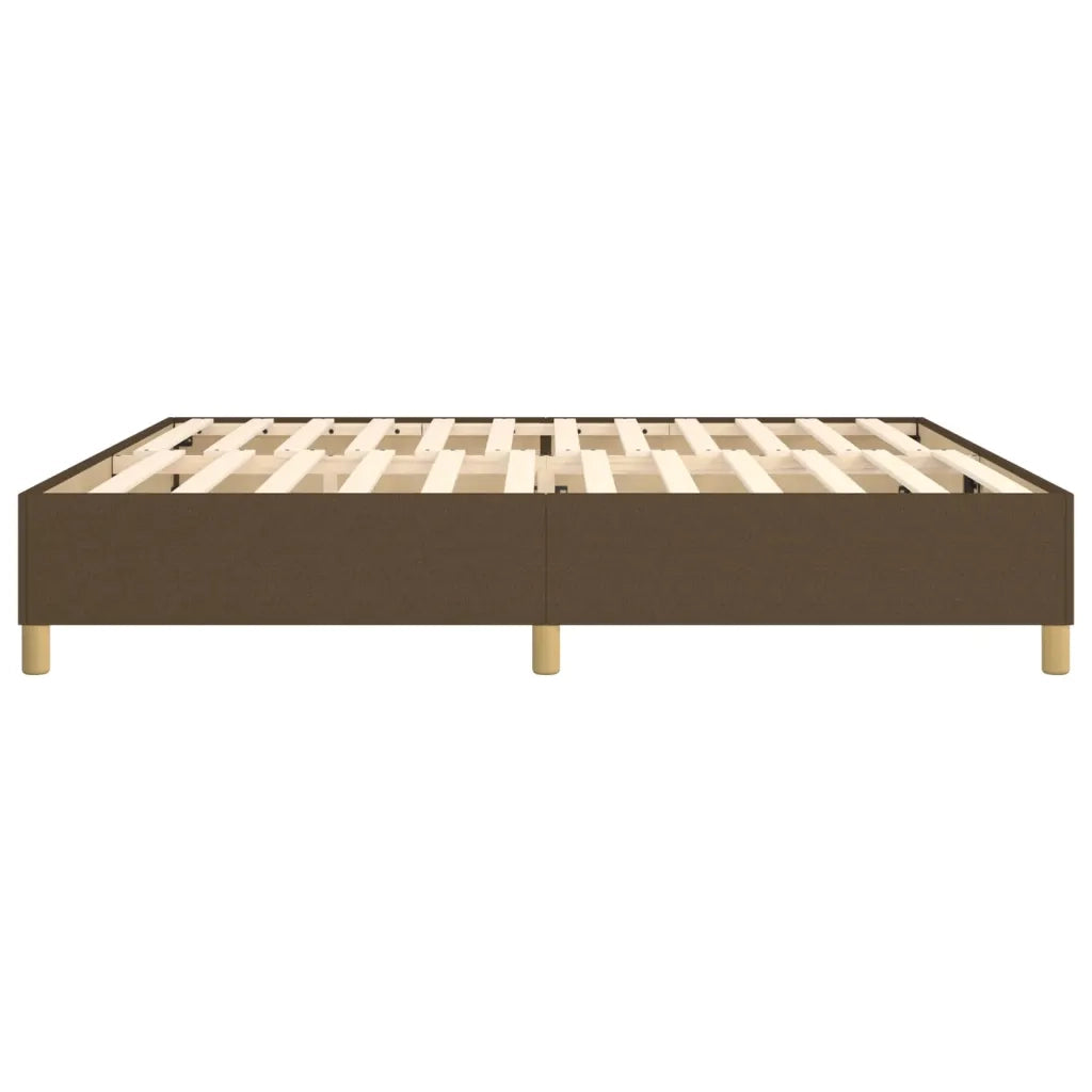 Struttura Letto a Rete a Molle-Giroletto Marrone Scuro 200x200 cm in Tessuto 812256