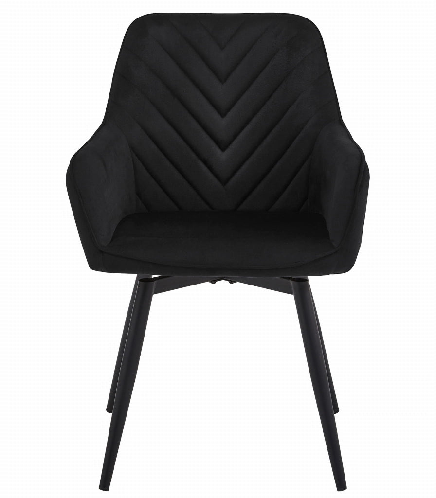 Sedia girevole in velluto VALORA NANA360 - Nero x 2