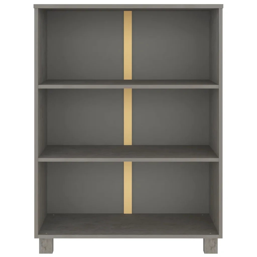 Libreria-Scaffale per Libri-Mobile di Stoccaggio HAMAR Grigio Chiaro 85x35x112cm Legno Massello di Pino
