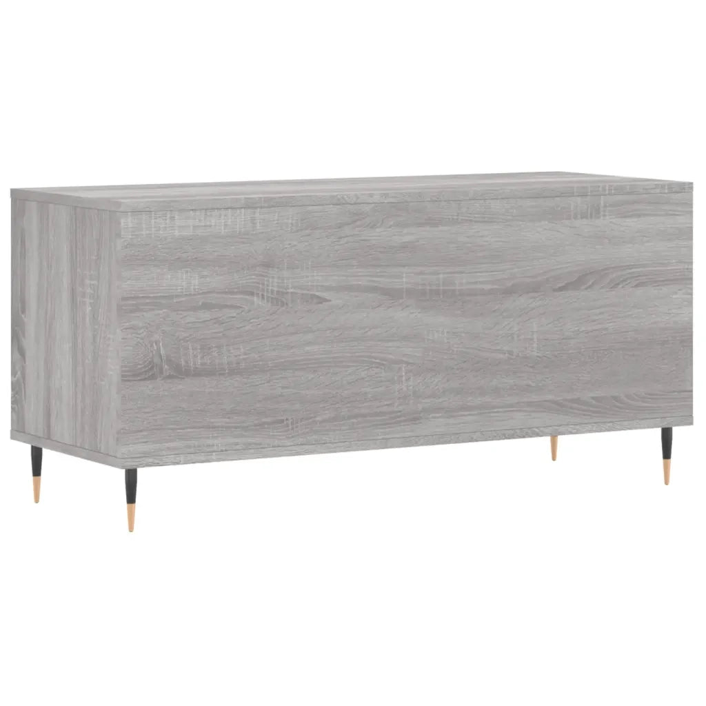Mobile porta dischi in vinile classico 100 x 38 x 48 cm con ampio spazio contenitivo stile industriale legno Sonoma grigio 02_0049145
