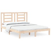 Letto matrimoniale | Letto per adulti | Giroletto senza Materasso 150x200 cm in Legno Massello di Pino