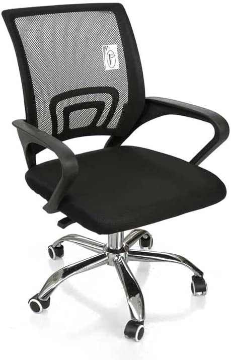 POLTRONA DA UFFICIO CON SCHIENALE E POGGIOLI 60 X 56 X H87-97 CM COLORE NERO