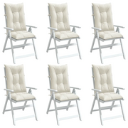 Cuscini Sedia Schiena Alta 6 Crema Mélange 120x50x7 Tessuto 4002354