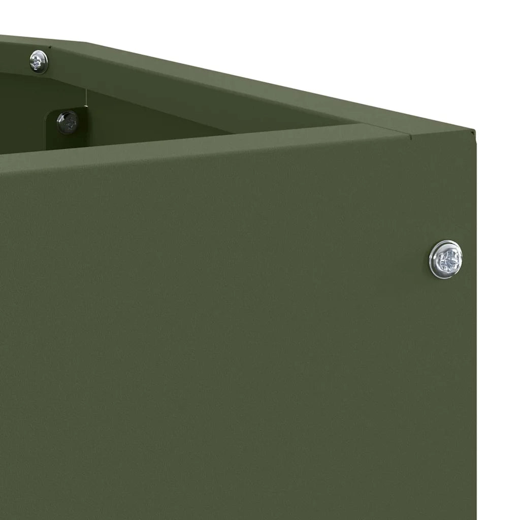 Fioriere | Cassetta per fiori | Vaso d'angolo Oliver verde 45 x 45 x 35 cm Acciaio