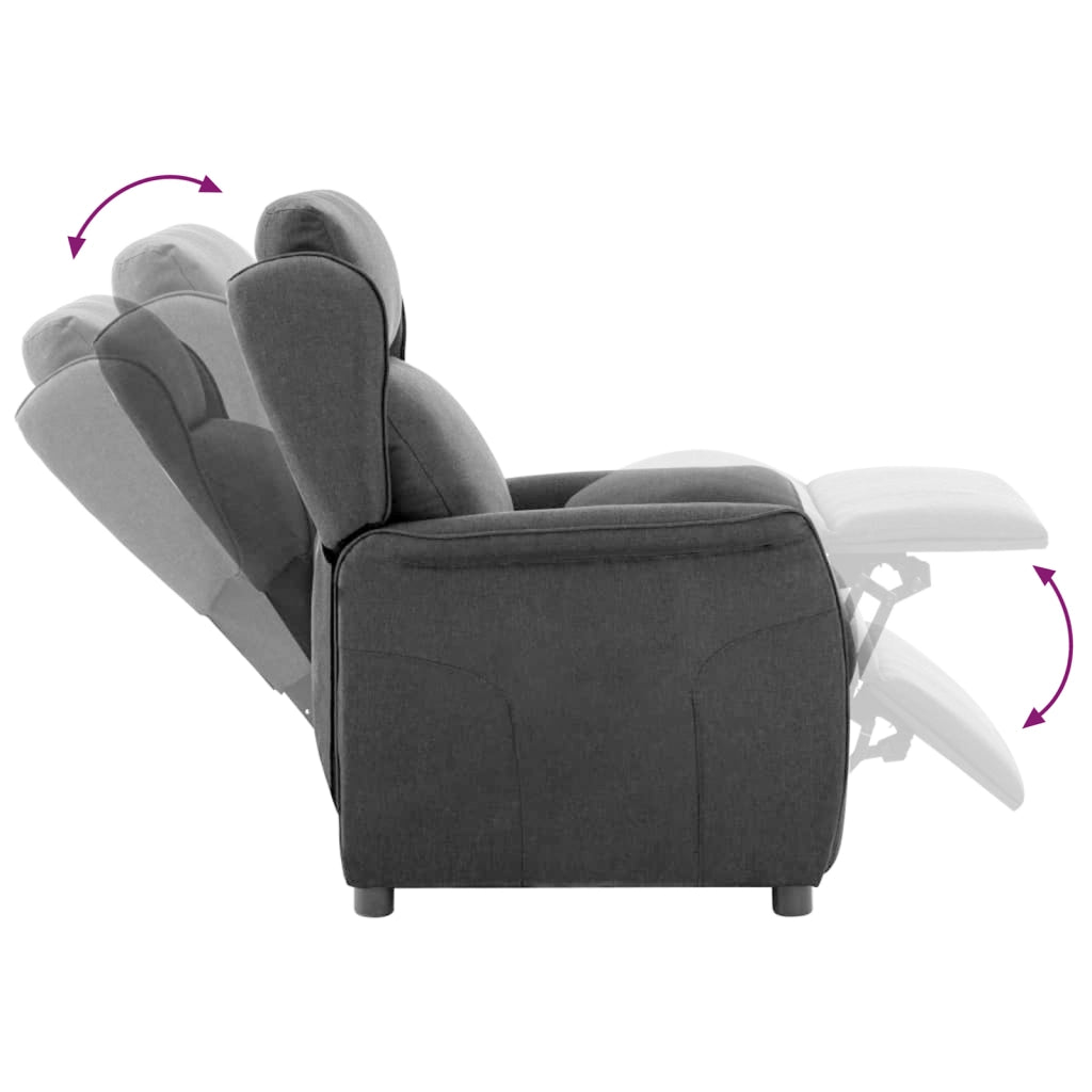 Poltrona Recliner Grigio Scuro Tessuto