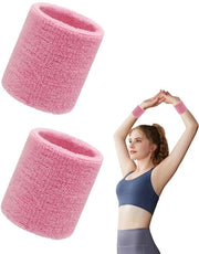 Bracciali Sportivi da Polso - 2 Pezzi - Disegno a Doppia Cintura - Elastico - Assorbimento di Sudore - Per Supporto - Adatto per Attività Sportive - Bende da Polso