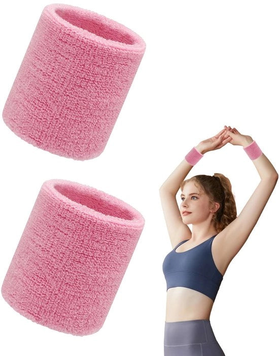 Bracciali Sportivi da Polso - 2 Pezzi - Disegno a Doppia Cintura - Elastico - Assorbimento di Sudore - Per Supporto - Adatto per Attività Sportive - Bende da Polso