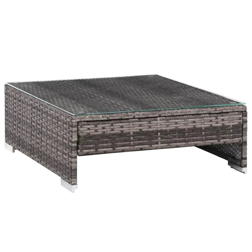 Set Divani da Giardino 7 pz con Cuscini in Polyrattan Grigio 44428