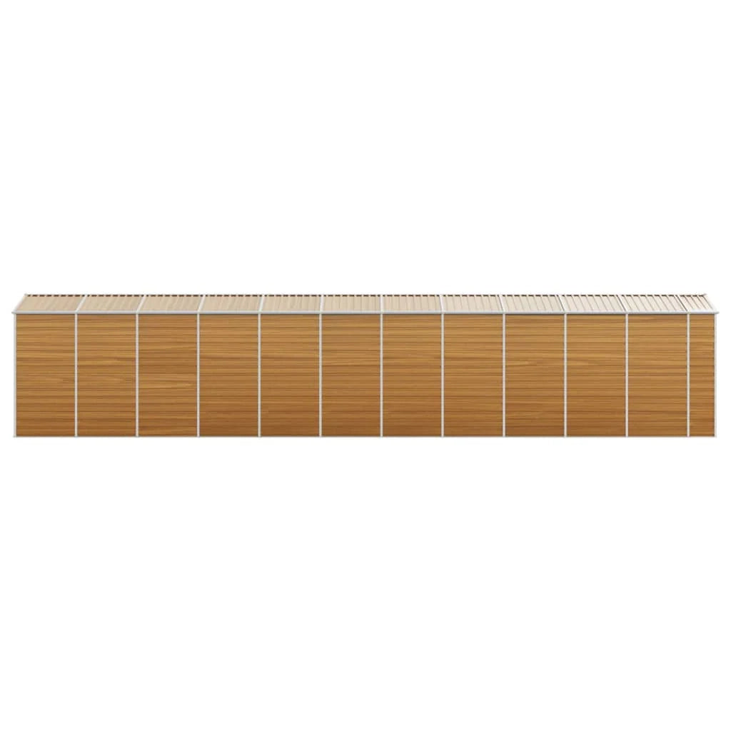 Casetta da giardino cabina ripostiglio capanno da esterno capanno per attrezzi robusta colore chiaro 191 x 980 x 198 cm acciaio zincato marrone 02_0022298
