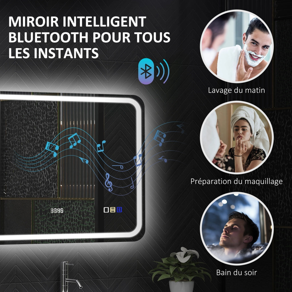 Specchio da Bagno con LED e Bluetooth ¨C Xylo ¨C 50x70 cm Antiappannamento