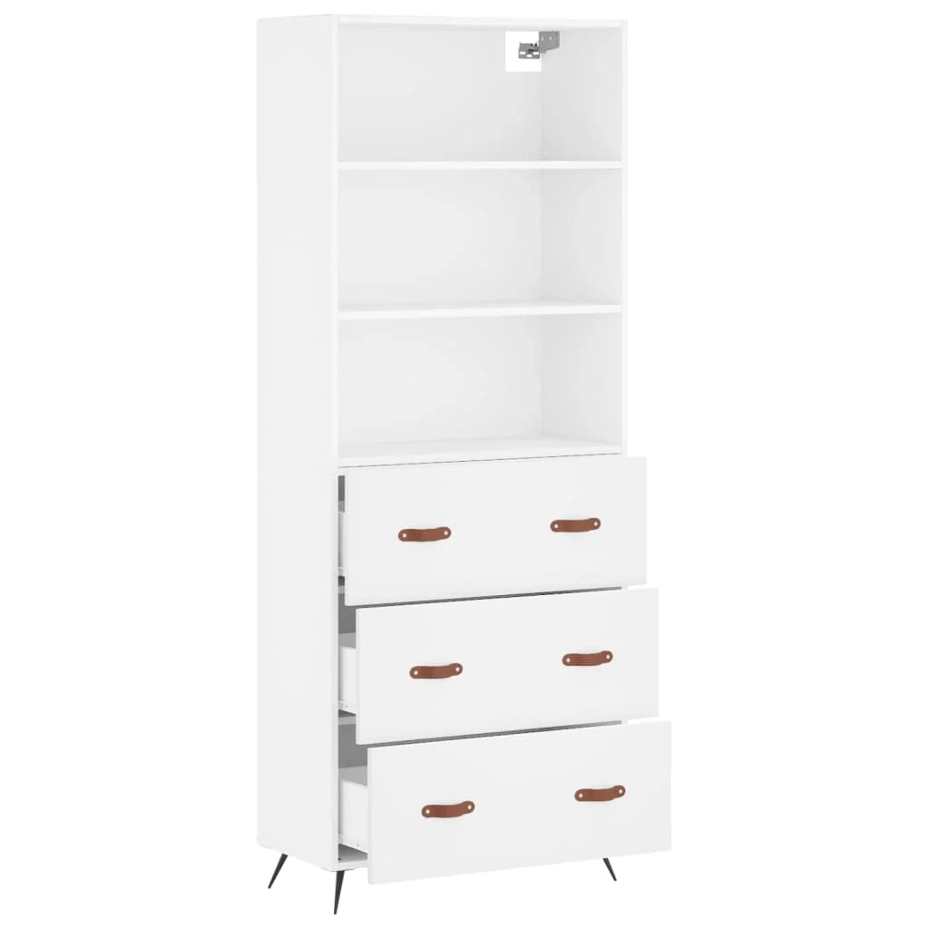 Buffet credenza cassettiera armadio mobile contenitore organizer cucina soggiorno salotto alto 69,5 x 34 x 180 cm legno ingegnerizzato bianco 02_0032612