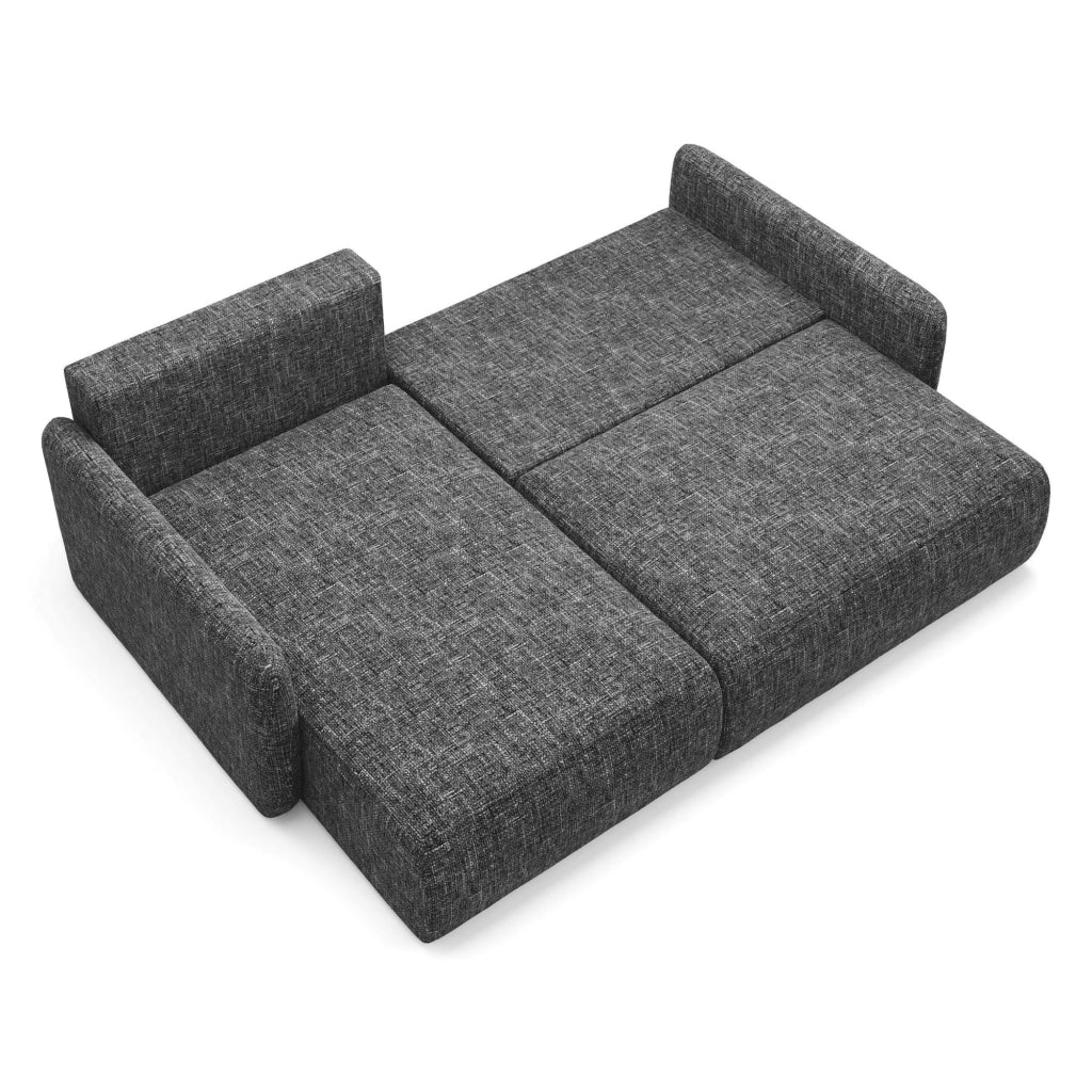 Pagno, Divano Letto con Penisola Contenitore, 207x148 cm Grigio Scuro