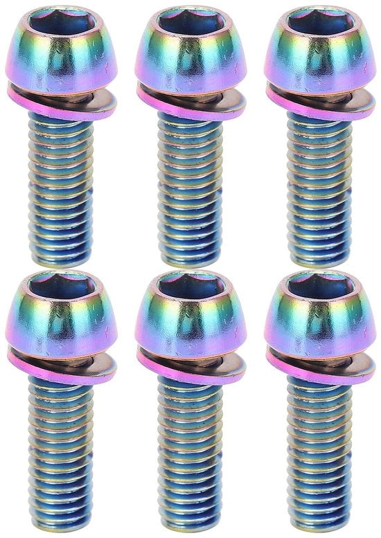 Viti per bicicletta in acciaio inossidabile con trattamento antiruggine a vuoto - titanio rivestito - 6 pezzi - adatti per parti di bicicletta - modello Vacuum Titanium Gecoat
