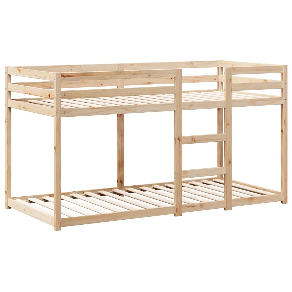 Letto a Castello con Tetto 75x190 cm in Legno Massello di Pino