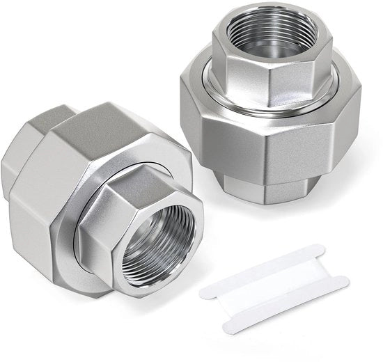 Connettori in Acciaio Inossidabile - 3/8" - Duraturo e Resistente alla Corrosione - Argento - Adattatore a Viti - Adatto per Trasporto di Fluidi...