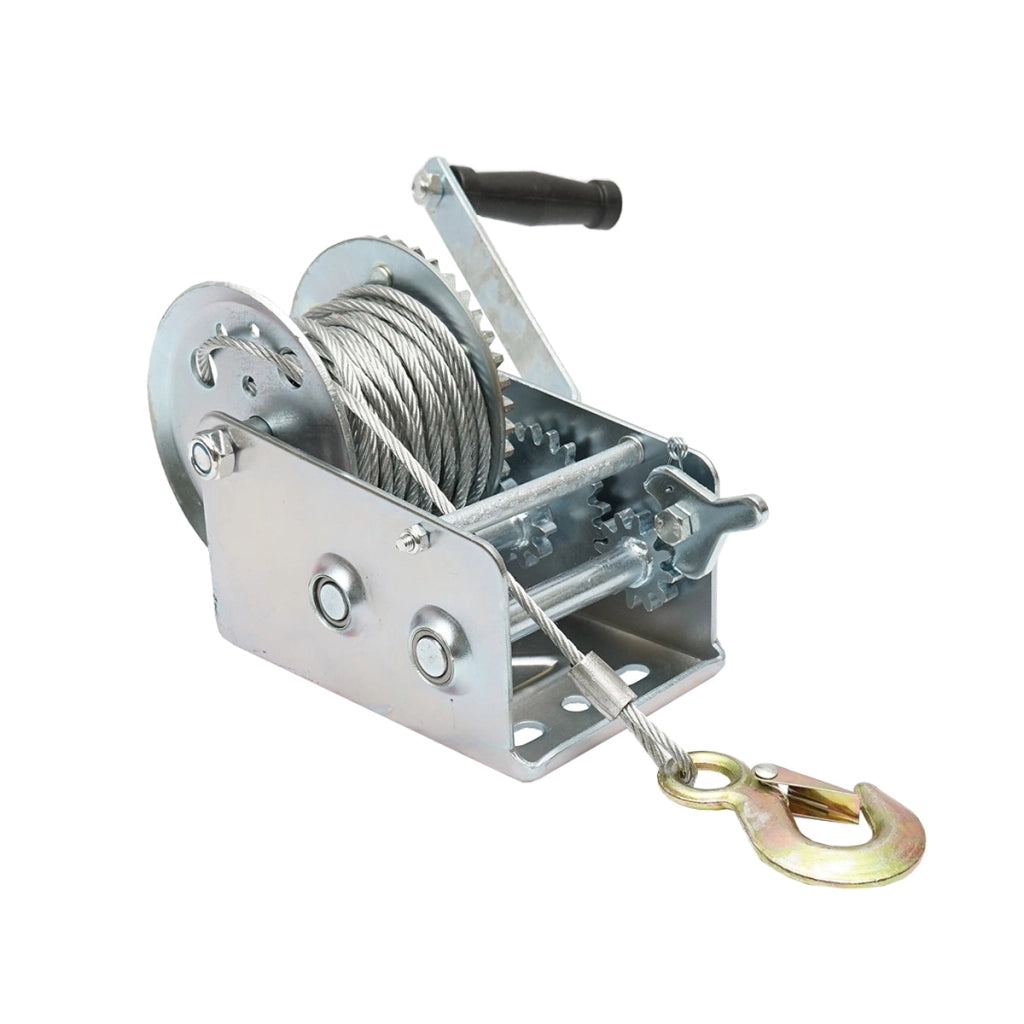 Verricello manuale da 900 kg con cavo d'acciaio da 4,8 mm x 10 m