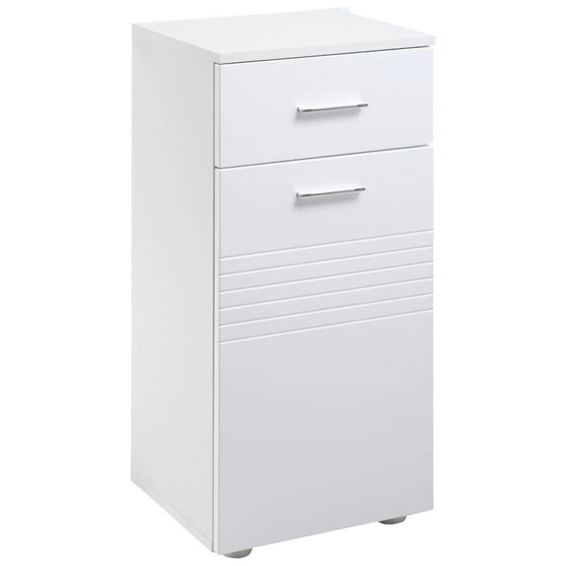 MOBILE BAGNO IN LEGNO CON CASSETTO E 1 ANTA CON MENSOLE 35X30X77.5CM BIANCO