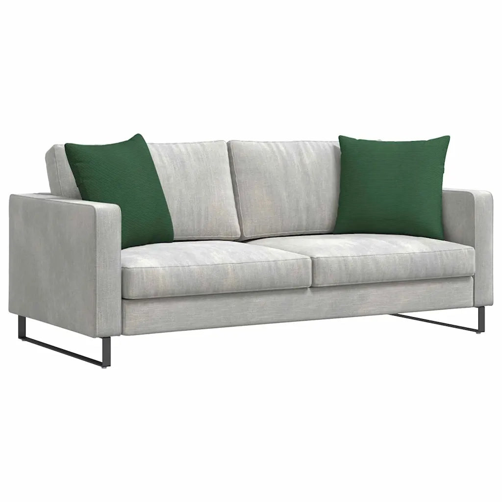 Cuscini da Divano 2 pz-Set di 2 Cuscini per Sofa Verde Scuro 50 x 50 cm Tessuto in Cords 639521