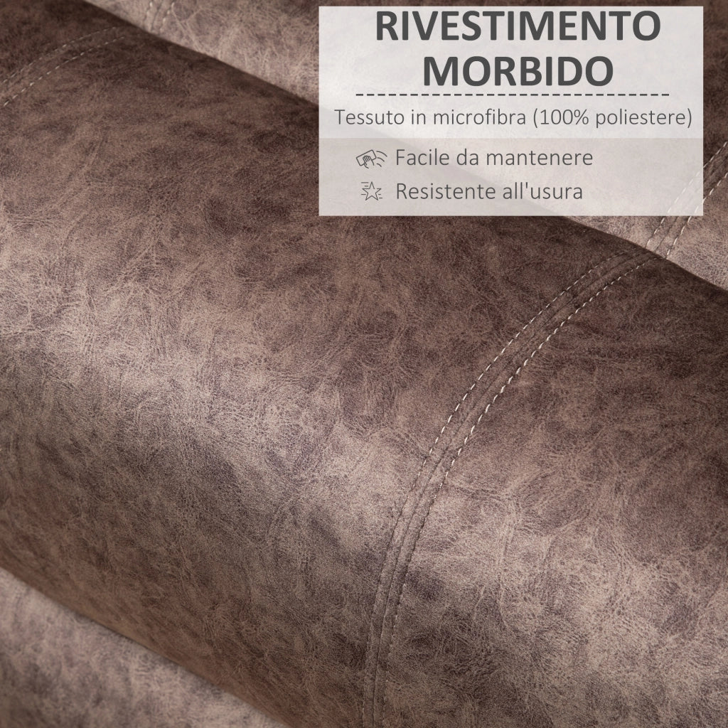 EasyComfort Poltrona Relax Reclinabile Manualmente in Tessuto con Imbottitura Extra, Marrone