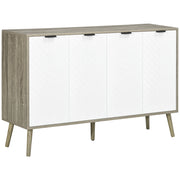 Credenza Buffet 4 Ante ¨C Xylo ¨C Bianco e Grigio 120x35x77cm
