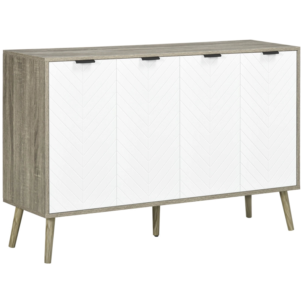 Credenza Buffet 4 Ante ¨C Xylo ¨C Bianco e Grigio 120x35x77cm
