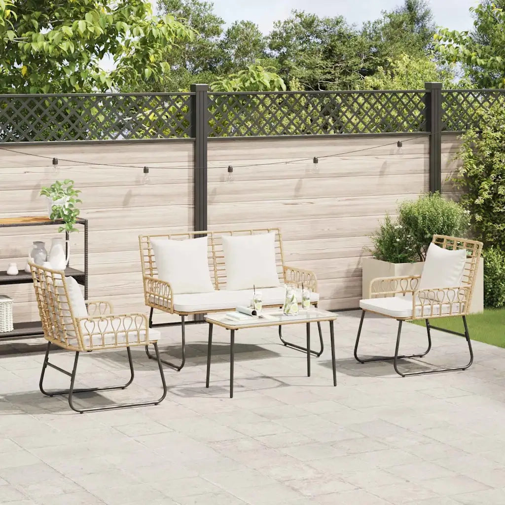 Set di Mobili da Giardino 4 pcs Nero e antracite polyrattan 3379041