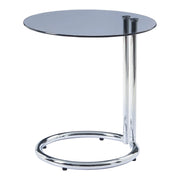Tavolino laterale vetro temperato 46 ​​x 45 cm vetro fumé cromo 03_0010979