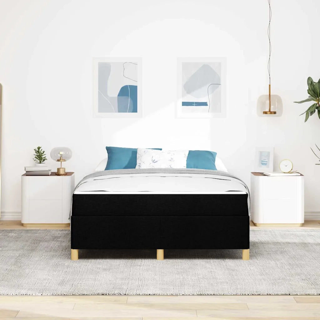 Struttura del letto con materasso Nero 140 x 200 cm Tessuto
