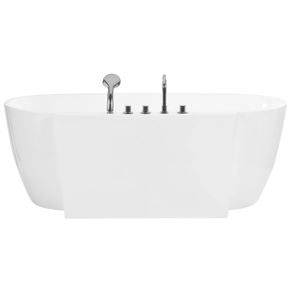 Vasca da bagno freestanding bianco sanitario ovale in acrilico singolo 170 x 80 cm dal design moderno